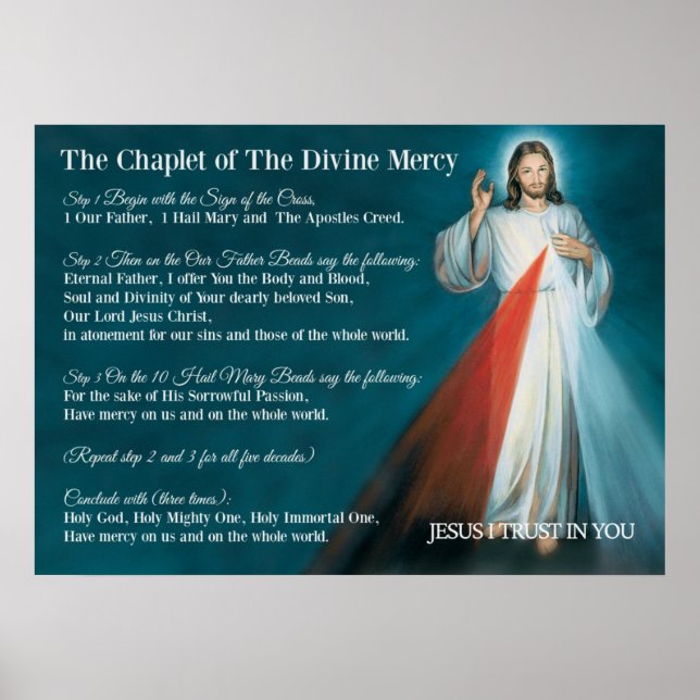 Chaplet de prière de miséricorde divine Poster (Devant)
