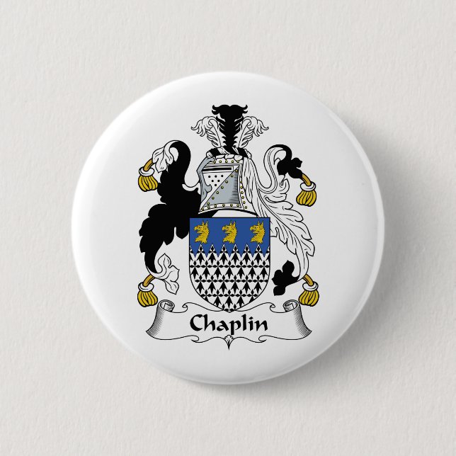 Chaplin Family Crest 2 Inch Round Button (Front)