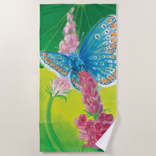 Chapmans blue butterfly (Polyommatus thersites)  Beach Towel
