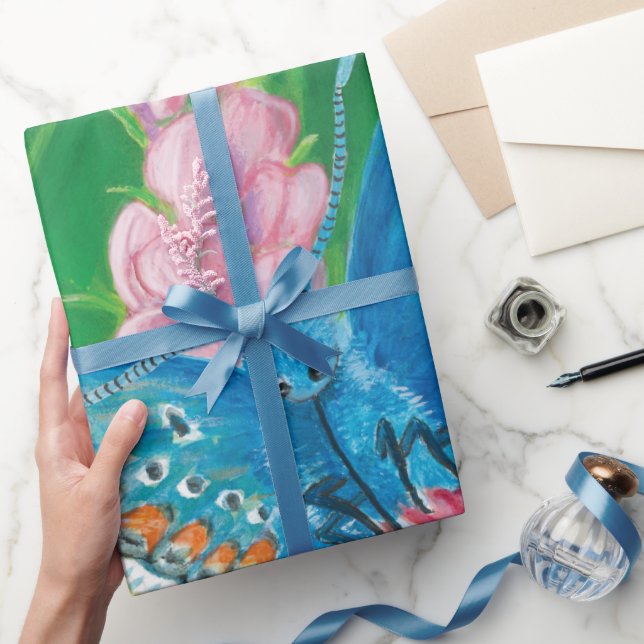 Chapmans blue butterfly (Polyommatus thersites)   Wrapping Paper (Gifting)