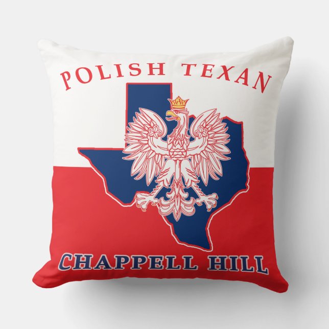 Chappell Hill Polish Texan Throw Pillow (Front)