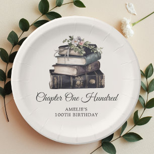 Chapter 100 Victorian Book 100th Birthday  Paper Plate