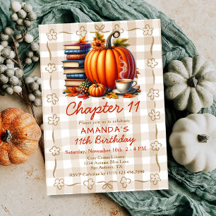 Chapter 11 Book Theme Storybook Fall 11th Birthday Invitation