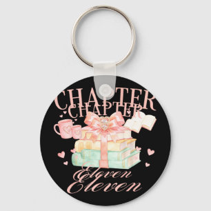 Chapter 11th Birthday Bookworm 11 Years Old Cute Keychain