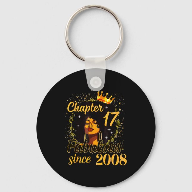 Chapter 17 Fabulous Since 2008 17th Birthday Women Keychain (Front)