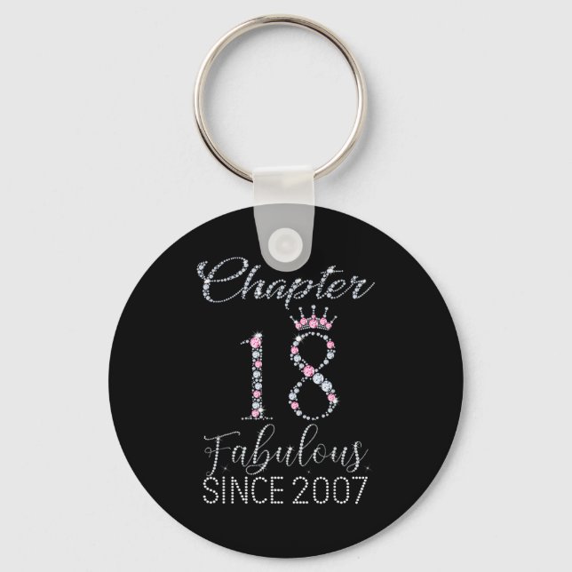 Chapter 18 Fabulous Since 2007 18 Years Old Women  Keychain (Front)