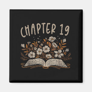 Chapter 19th Birthday Bookworm 19 Years Old For Bo Magnet