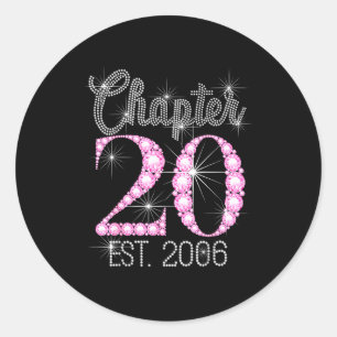 Chapter 20 Est 2006 Happy 20th Birthday Gift Classic Round Sticker