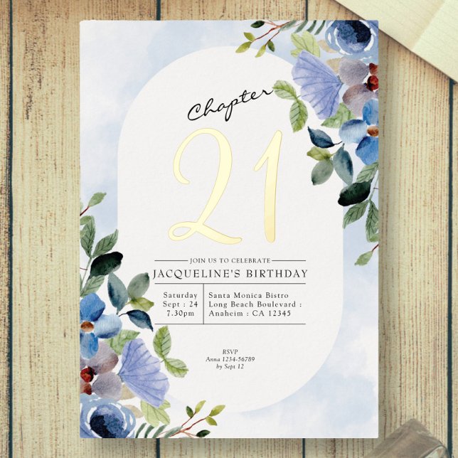 Chapter 21 Blue Floral 21st Birthday Gold (Creator Uploaded)