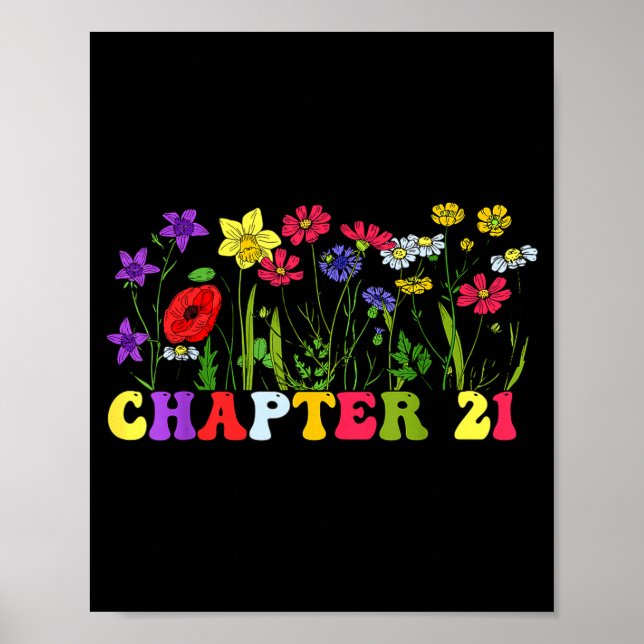 Chapter 21st Birthday Bookworm 21 Years Old For Bo Poster (Front)