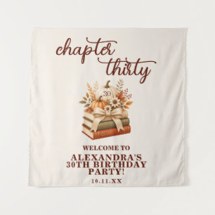 Chapter 30 Fall Pumpkin Bookish 30th Birthday Tapestry
