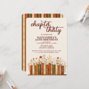 Chapter 30 Fall Wildflowers Bookish 30th Birthday Invitation