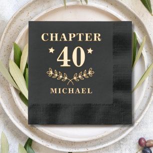 Chapter 40 Forty Fortieth Birthday Personalized Foil Napkins