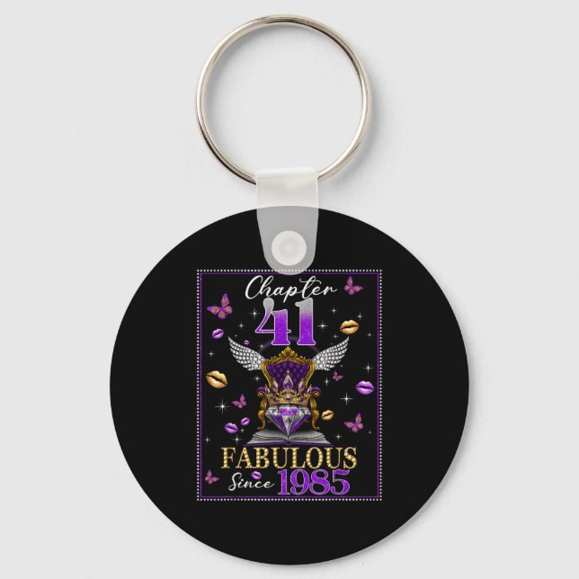 Chapter 41 Fabulous Since 1985 41st Birthday Women Keychain (Front)