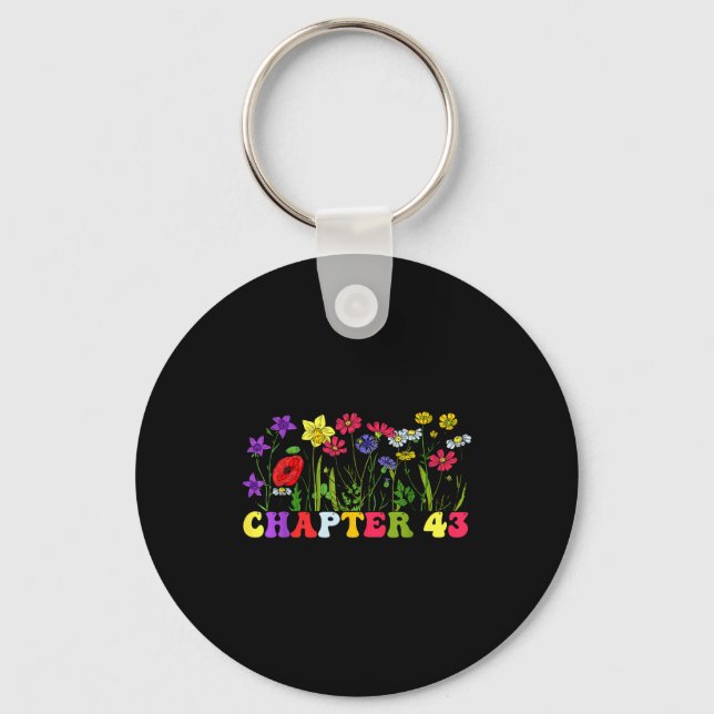 Chapter 43rd Birthday Bookworm 43 Years Old For Bo Keychain (Front)
