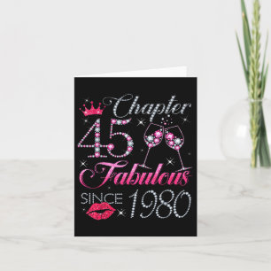 Chapter 45 Fabulous Since 1980 45th Birthday Gift  Card