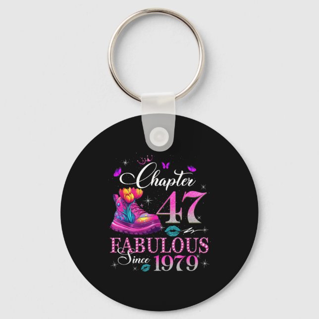 Chapter 47 Fabulous Since 1979 47th Birthday Women Keychain (Front)