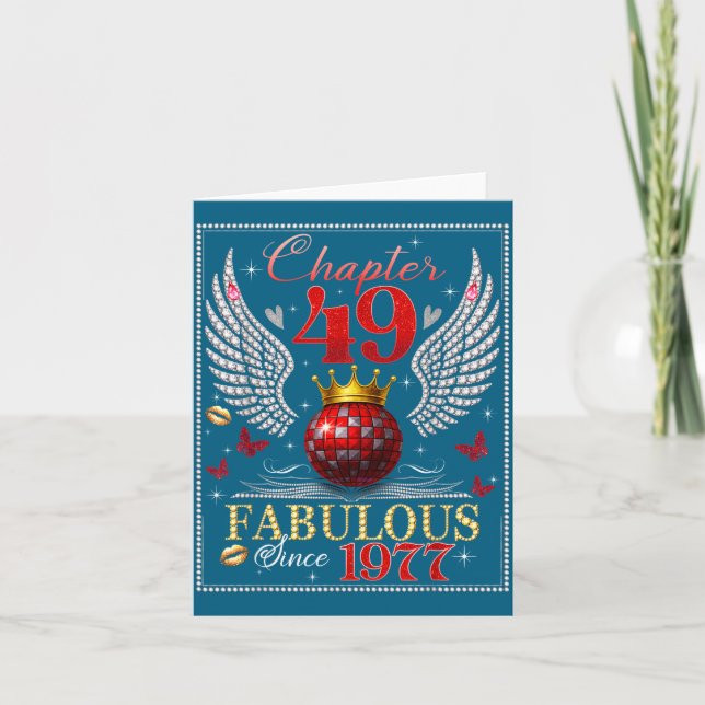 Chapter 49 Fabulous Est. 1977 Disco Ball 49th Birt Card (Front)