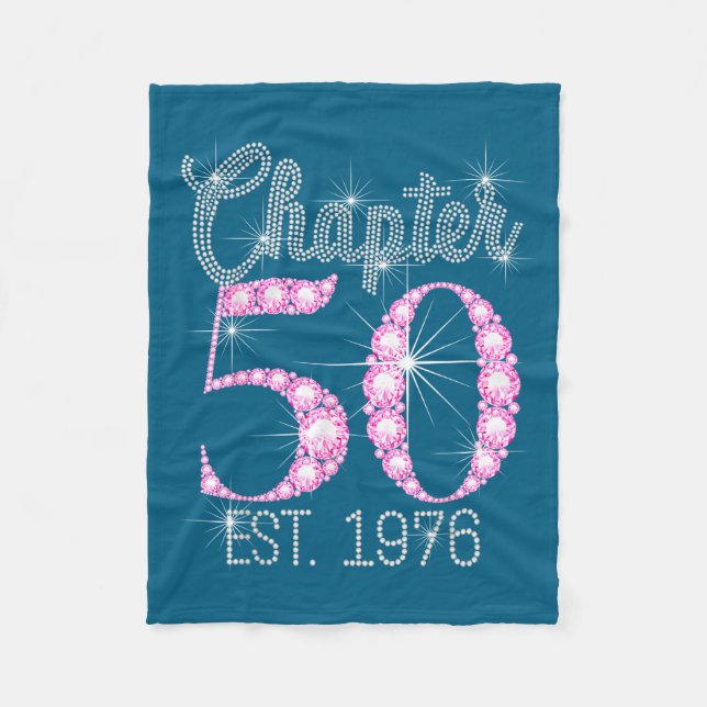 Chapter 50 Est 1976 Happy 50th Birthday Gift  Fleece Blanket (Front)