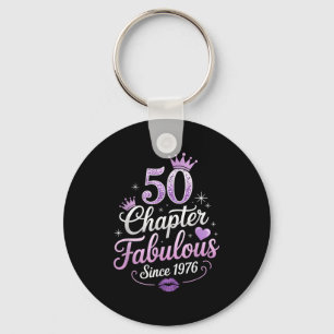 Chapter 50 Fabulous Since 1976 50th Birthday Queen Keychain