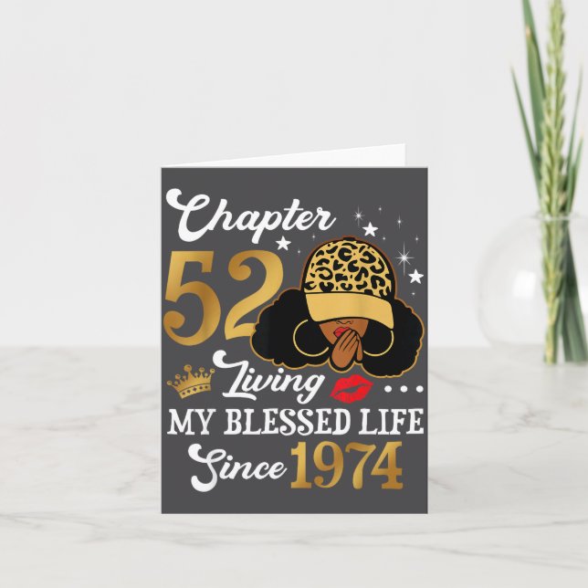 Chapter 52 Living My Blessed Life Since 1974 Afro  Card (Front)