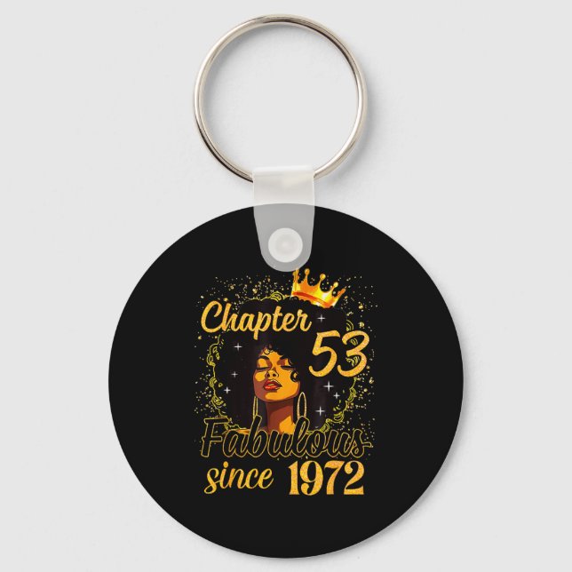 Chapter 53 Fabulous Since 1972 53rd Birthday Women Keychain (Front)