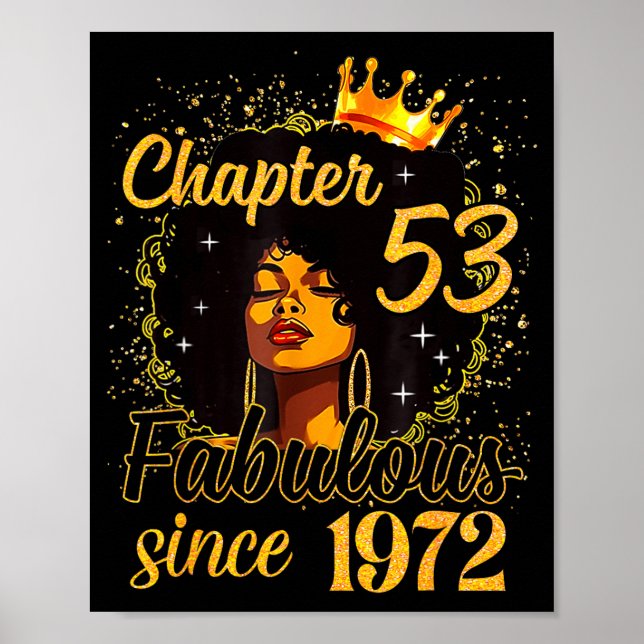 Chapter 53 Fabulous Since 1972 53rd Birthday Women Poster (Front)