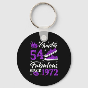 Chapter 54 Fabulous Since 1972 54th Birthday Women Keychain
