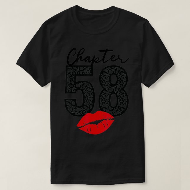 Chapter 58 Lips Happy Birthday Leopard 58 years Bo T-Shirt (Design Front)