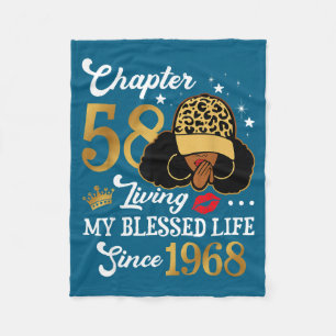 Chapter 58 Living My Blessed Life Since 1968 Afro Fleece Blanket