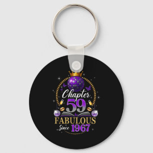 Chapter 59 Since 1967 Purple Disco Ball 59th Birth Keychain