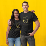 Chapter 60 60th Birthday Party Black And Gold T-Shirt<br><div class="desc">Celebrate a special 60th birthday with this black t-shirt featuring gold script. Show your love and appreciation for the birthday boy or girl with this eye-catching t-shirt that can be easily personalized. Make this 60th birthday celebration even more special with this stylish and modern t-shirt that will be sure to...</div>