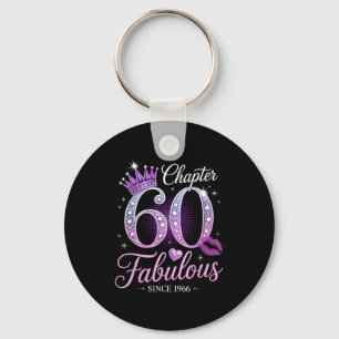 Chapter 60 Fabulous Since 1966 60th Birthday Queen Keychain