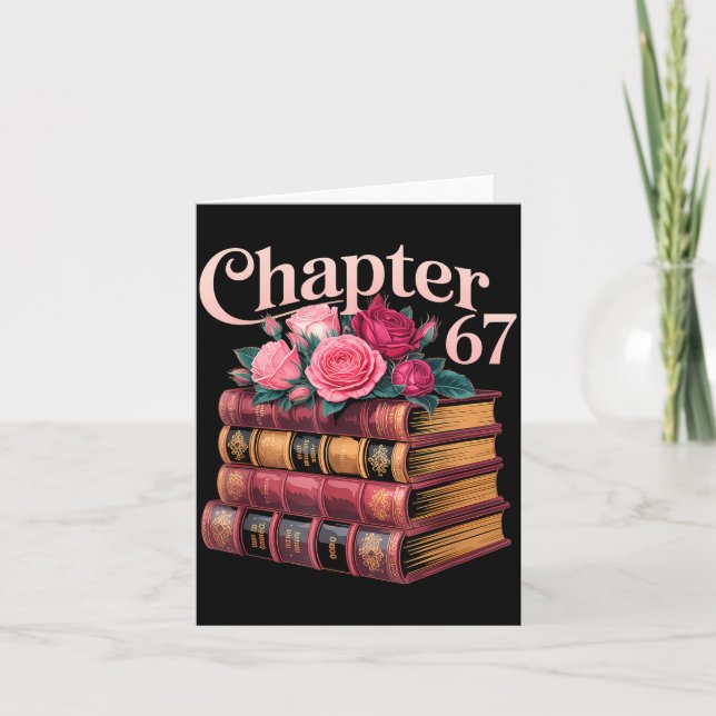 Chapter 67 Floral Book Stack Design  Card (Front)
