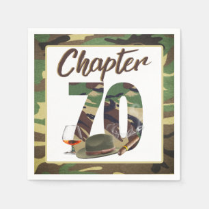 Chapter 70 Army Camouflage Men's 70th Birthday Napkin