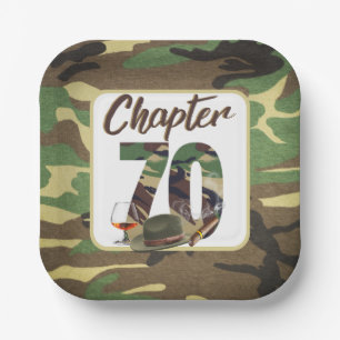 Chapter 70 Army Camouflage Men's 70th Birthday Paper Plate