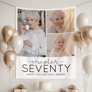 Chapter 70 Custom Photo Collage 70th Birthday Tapestry
