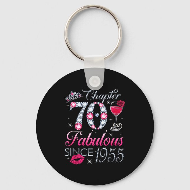 Chapter 70 Fabulous Since 1955 70th Birthday Gift  Keychain (Front)