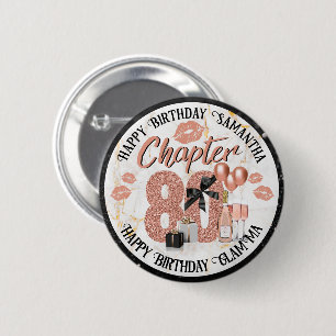 Chapter 80 Elegant Rose Gold 80th Birthday 2 Inch Round Button