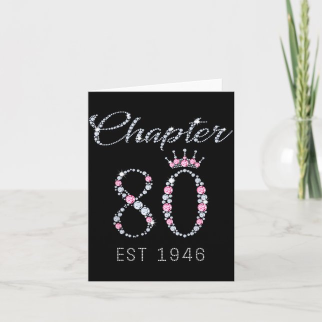 Chapter 80 Est 1946 80th Birthday Tee Gift For Wom Card (Front)