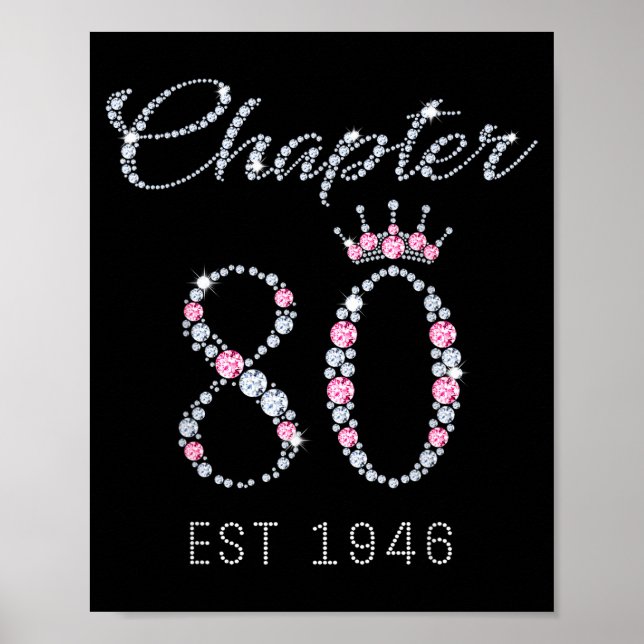 Chapter 80 Est 1946 80th Birthday Tee Gift For Wom Poster (Front)