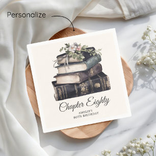 Chapter 80 Vintage Book 80th Birthday  Napkin