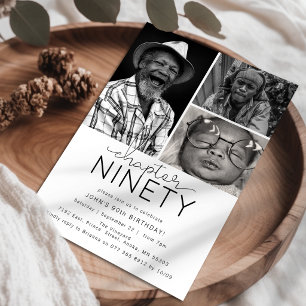 Chapter 90 Custom Photo Collage 90th Birthday Invitation