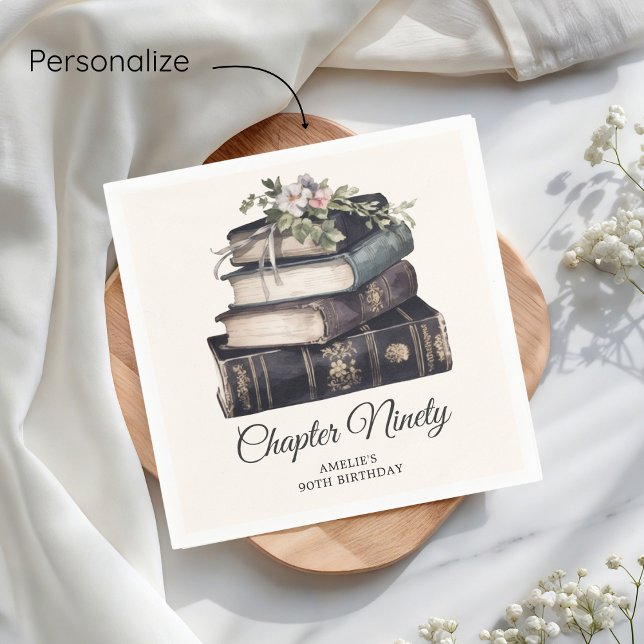 Chapter 90 Vintage Book 90th Birthday  Napkin (Creator Uploaded)