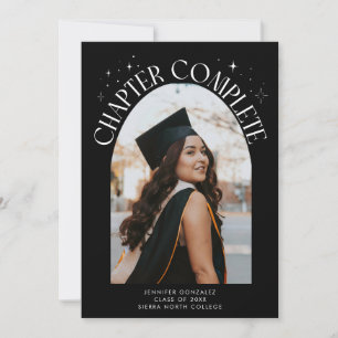 Chapter Complete Black Arch Frame Photo Grad Announcement