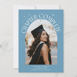 Chapter Complete Denim Blue Arch Frame Photo Grad Announcement