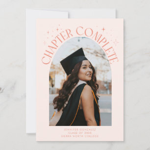 Chapter Complete Peach Arch Frame Photo Grad Announcement