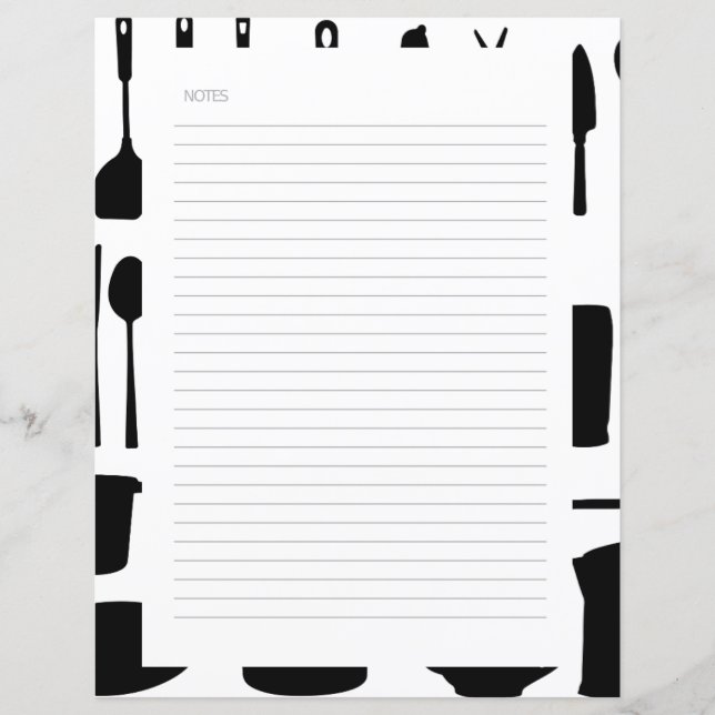 Chapter Divider Pages for Recipe Binders (Front)