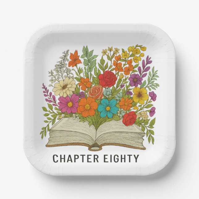 Chapter Eighty 80th Birthday Paper Plate (Front)