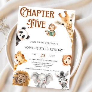 Chapter five Storybook Jungle Safari 5th Birthday  Invitation